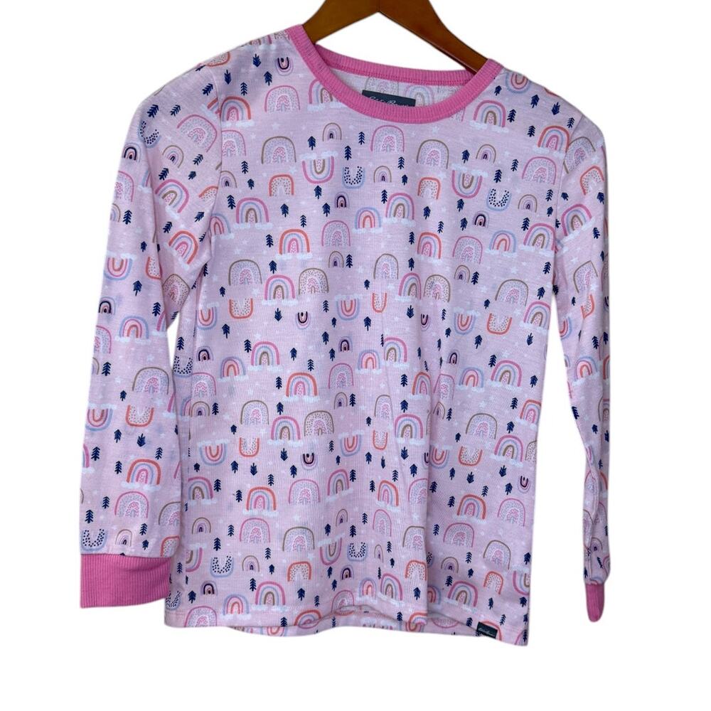 Eddie Bauer Sleep Top‎ Girls Large Pink Sleepwear Pajama Rainbow Arrow Lounge
